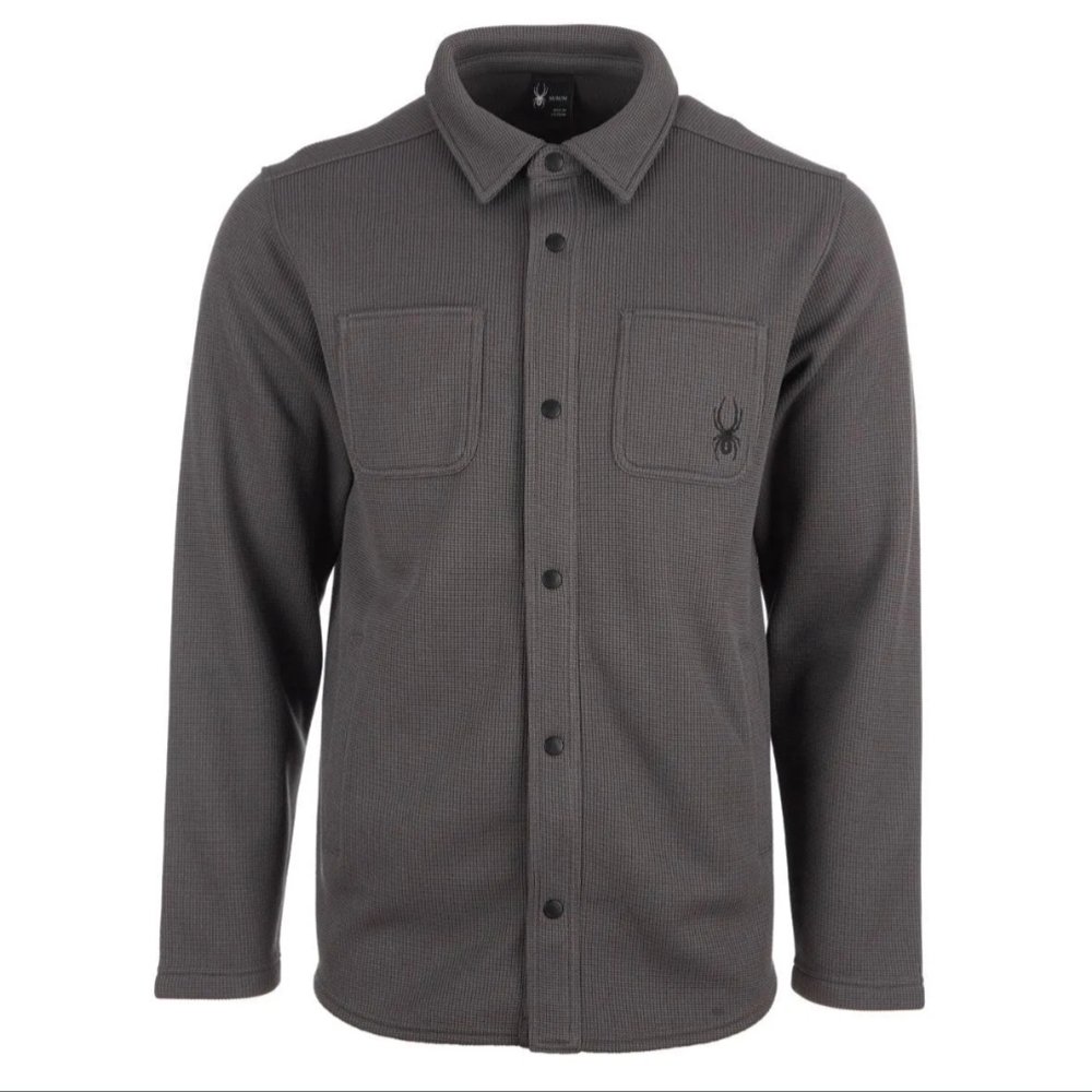 Spyder Men's Avalon Shirt Jacket Snap Buttons Polarre Green Grey size M